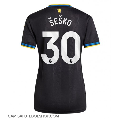 Camisa de time de futebol Manchester United Benjamin Sesko #30 Replicas 3º Equipamento Feminina 2025-26 Manga Curta
